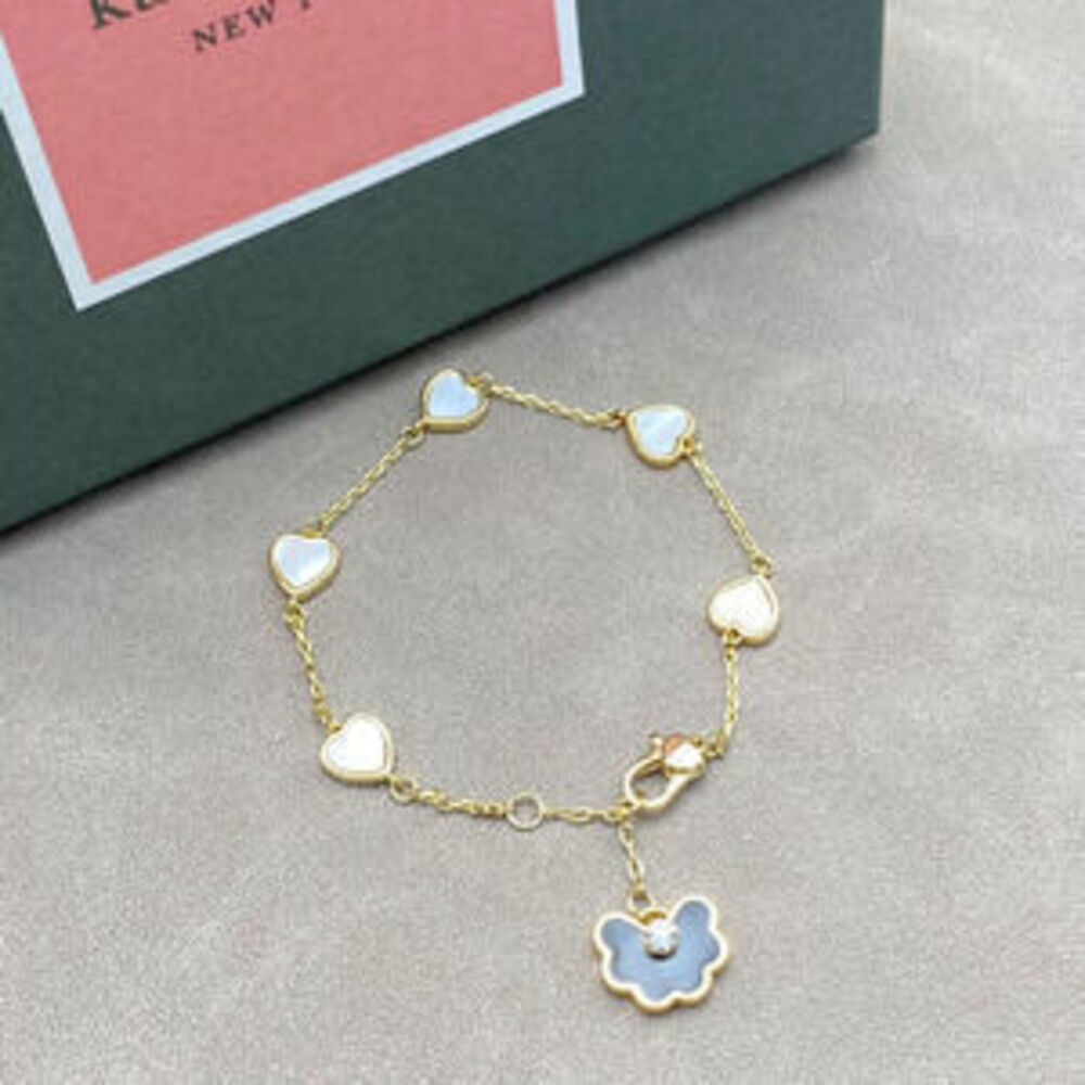 kate spade Natural Shell Heart Enamel Inlay Cloud Metal Bracelet
